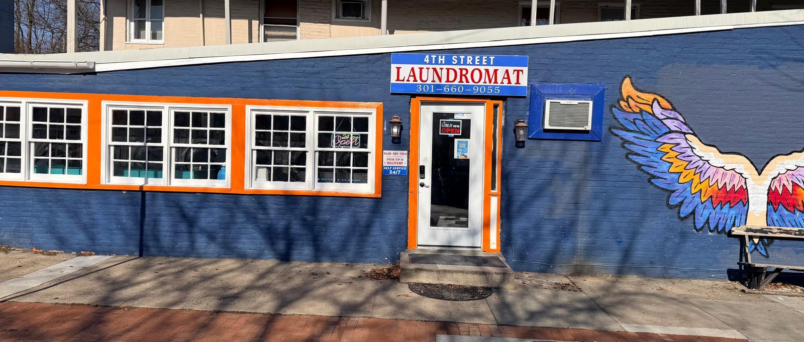 4th Street Laundromat building in Frederick MD exterior location