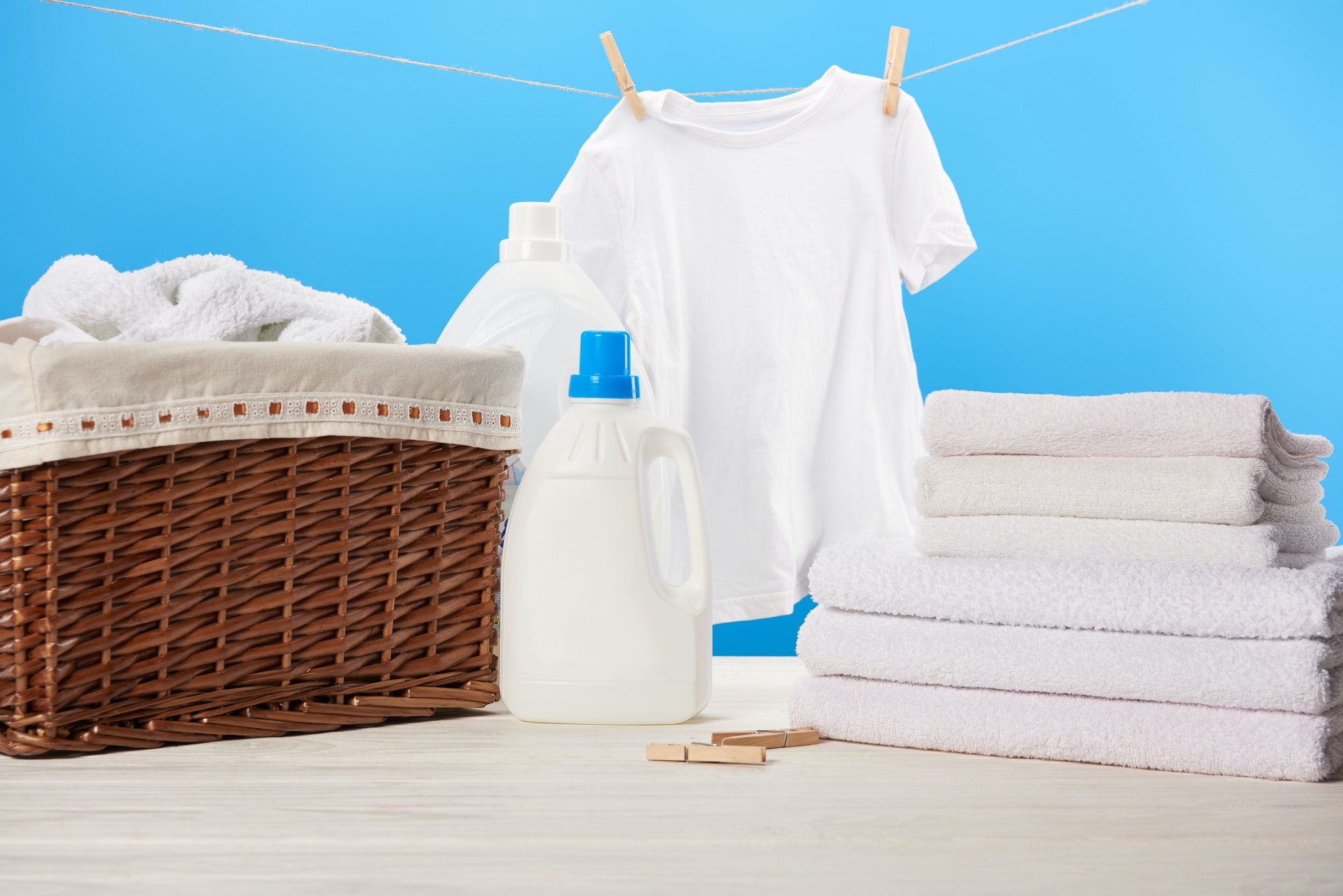 Laundry basket with clothes for wash and fold service in Frederick MD