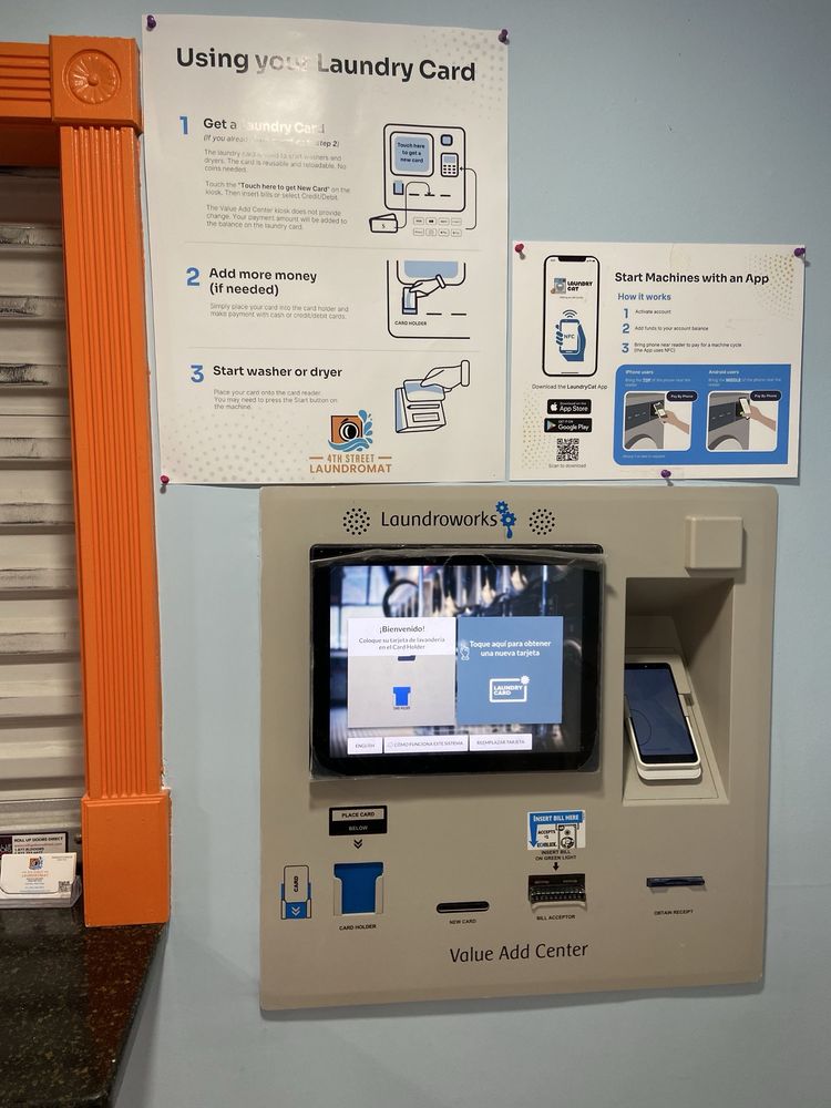 Commercial-grade washing machine at 4th Street Laundromat providing professional laundry services for oversized and delicate items in Frederick MD